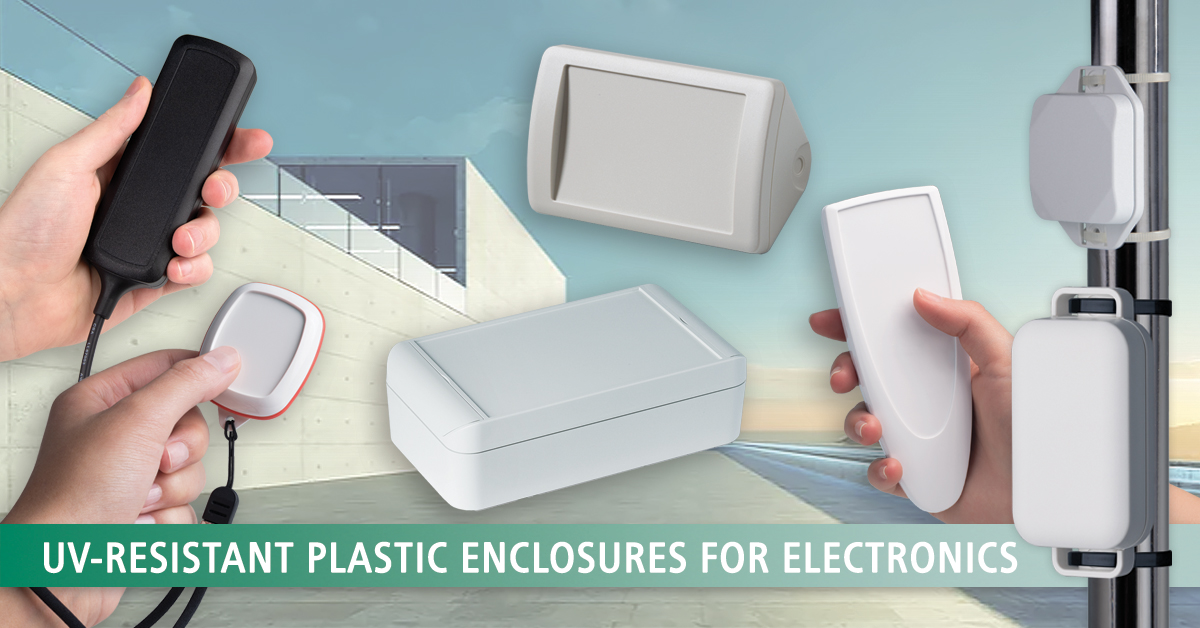 UV stable plastic electronics enclosures